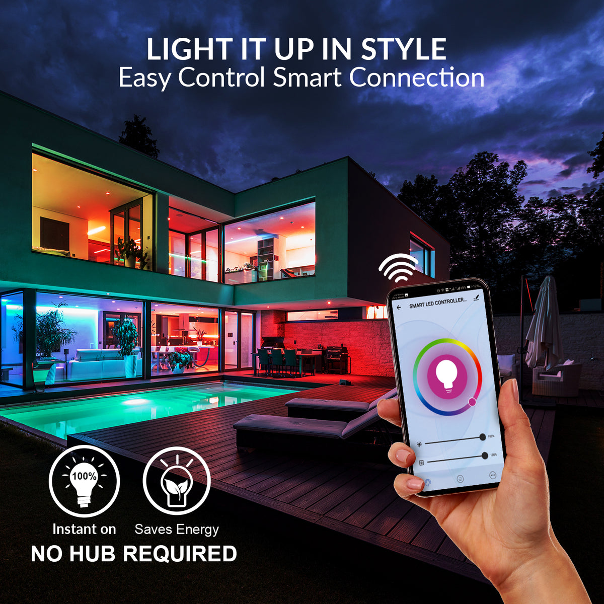 Ruban led smart wifi + bluetooth® 3m dallas blanc + rvb multicolor