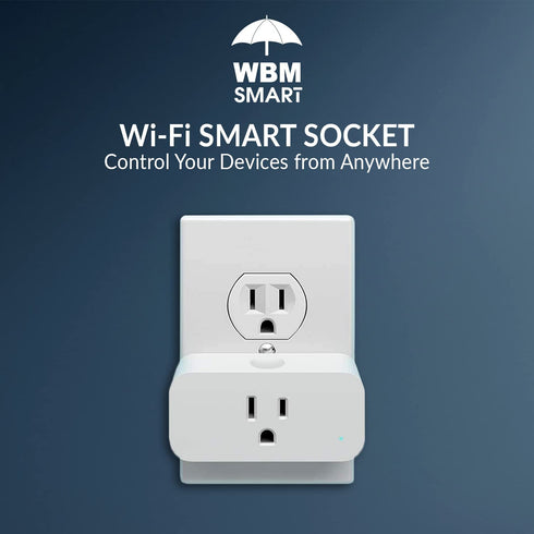 WBM Smart WIFI Socket, Voice and App Control Plug, White