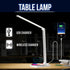 WBM Smart Wireless Charger LED Table Lamp, Eye Caring Reading Light