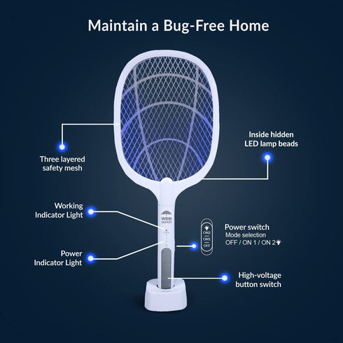 WBM Smart 2-in-1 Electric Bug Zapper for Mosquitoes & Flying Insects