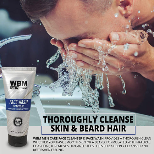 WBM Men Care Best Gift Set Charcoal Face Wash & Strong Hold Hair Gel - 5.29 fl oz Each