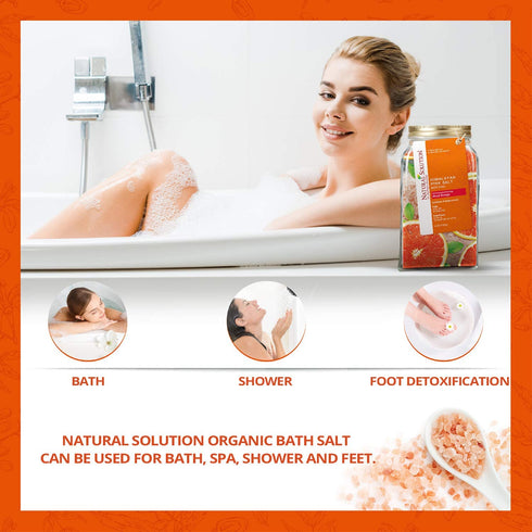 Natural Solution Bath Salts, Blood Orange & Lavender Essential Oils Body Soak- 3 Lbs Each - Pack of 2