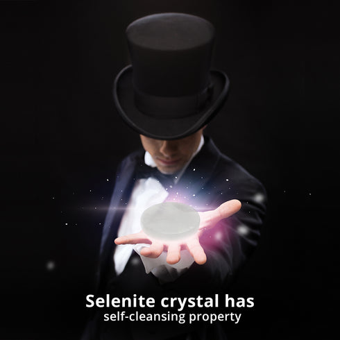Himalayan Glow Selenite Crystal Charging Plate 4-6 Inch, Recharging & Healing Crystals – 2 Pack