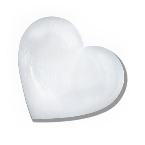 Himalayan Glow Selenite Crystal Heart Stone, Calming Quality Crystal, Best for Reiki, Healing – 10cm
