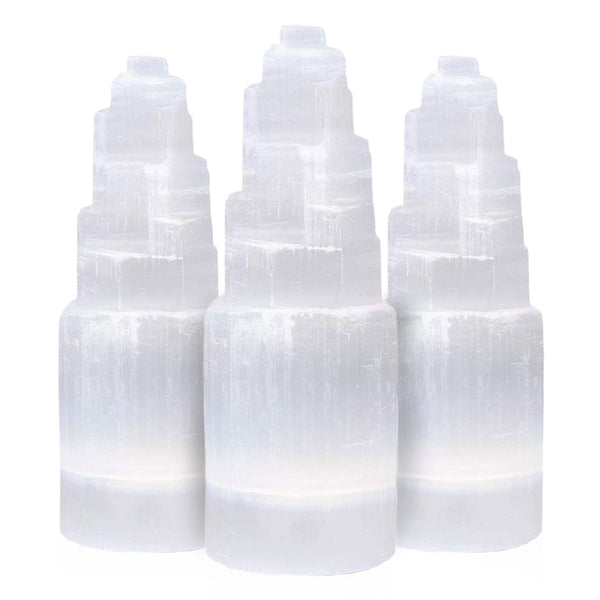Himalayan Glow Selenite Crystal Skyscraper Tower - 4 Inch, Witchcraft Supplies Crystal, 3PCS
